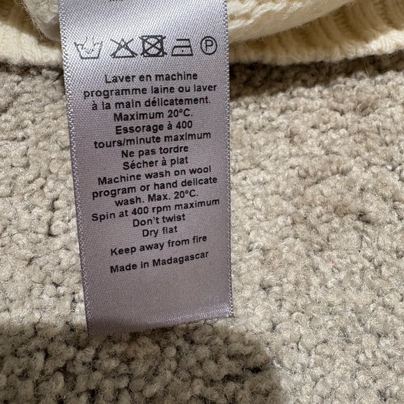 Zadig & Voltaire 100% Wool Cream Sweater with Black Heart - Picture 5 of 5